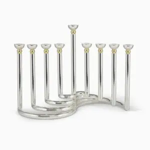 חנוכיה מעגלים מצופה כסף